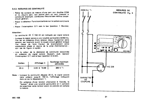 Multimètre MX435; Metrix, Compagnie (ID = 954812) Equipment