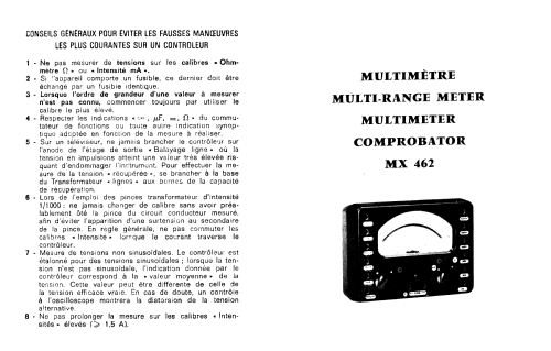 Multimètre MX462F; Metrix, Compagnie (ID = 954828) Ausrüstung