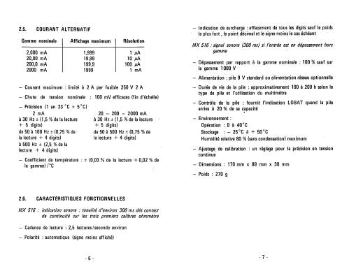 Multimètre numérique 2000 points MX515; Metrix, Compagnie (ID = 957789) Equipment