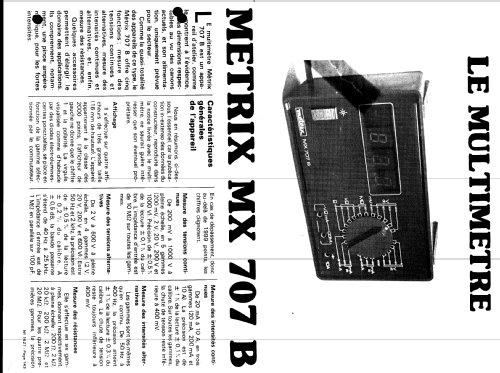 Multimètre numérique 2000 points de table MX707B; Metrix, Compagnie (ID = 957352) Equipment