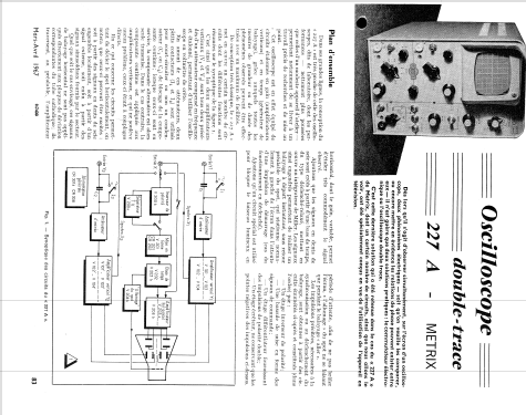 Oscilloscope 227A; Metrix, Compagnie (ID = 983324) Equipment