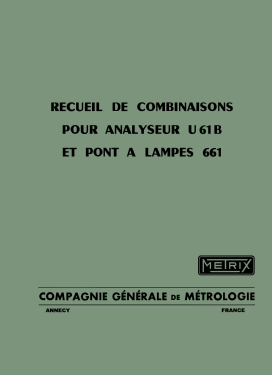 Analyseur de lampes U61B; Metrix, Compagnie (ID = 2746194) Equipment