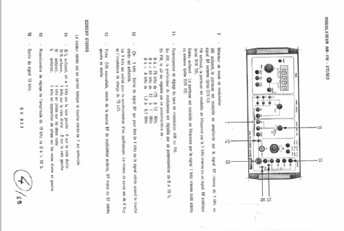 Meßsender AM-FM-Stereo GX 933; Metrix, Compagnie (ID = 2654609) Equipment