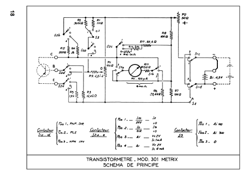 Transistormètre 301; Metrix, Compagnie (ID = 2370689) Equipment