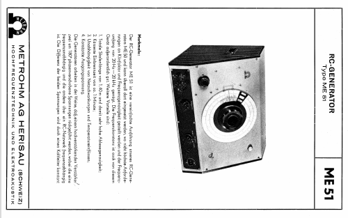 NF-Signalgenerator ME51; Metrohm AG; Herisau (ID = 2211354) Equipment