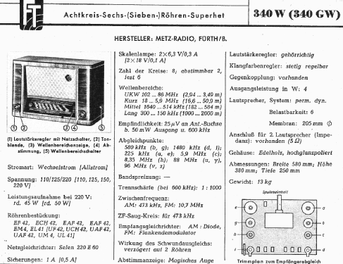 340W; Metz Transformatoren (ID = 1152168) Radio