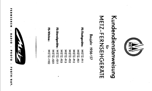 912; Metz Transformatoren (ID = 2424384) TV-Radio