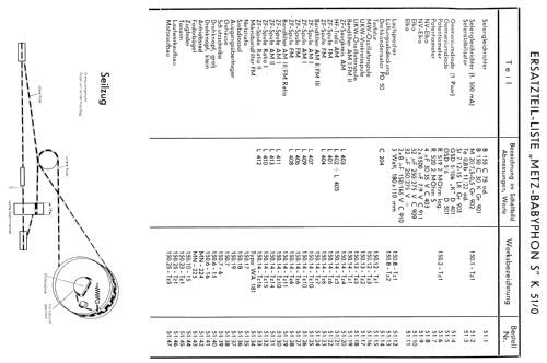 Babyphon S-156; Metz Transformatoren (ID = 1853048) Radio