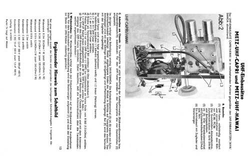 Capri Vollautomatik 867 UHF; Metz Transformatoren (ID = 2609657) Televisore