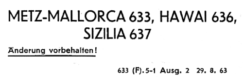 Mallorca 633; Metz Transformatoren (ID = 2684760) Fernseh-E