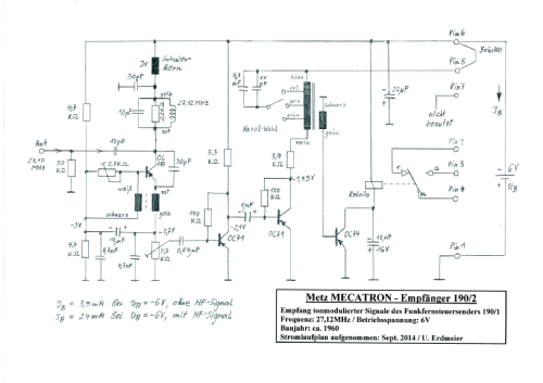 Mecatron-Empfänger 190/2; Metz Transformatoren (ID = 1716900) Misc