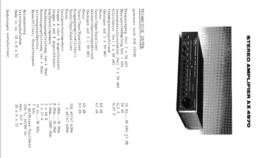 Mecasound Stereo Amplifier AX 4970; Metz Transformatoren (ID = 785285) Ampl/Mixer
