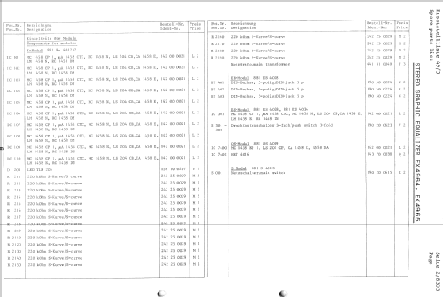 Stereo Graphic Equalizer EX-4964; Metz Transformatoren (ID = 789935) Ampl/Mixer