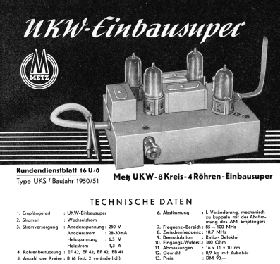 UKW-Einbausuper UKS; Metz Transformatoren (ID = 1756827) Adattatore