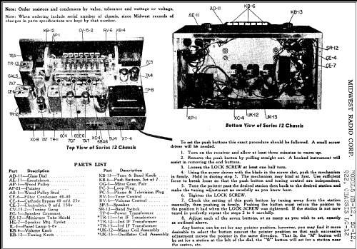 922 Ch= LC-12; Midwest Radio Co., (ID = 291281) Radio