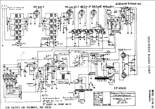 Chassis 12-38AC; Midwest Radio Co., (ID = 526162) Radio