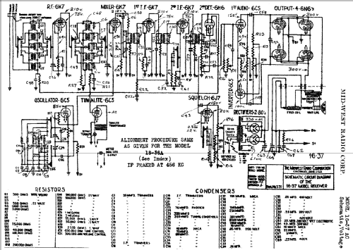 Chassis 16-37AC; Midwest Radio Co., (ID = 526186) Radio