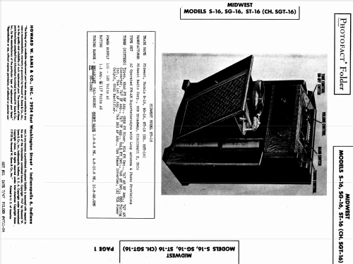 SG-16 Ch= SGT-16; Midwest Radio Co., (ID = 853162) Radio