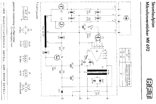 Mikrofonverstärker MV692; Mikrofontechnik (ID = 580943) Ampl/Mixer