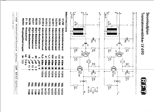 Transistorverstärker LV690; Mikrofontechnik (ID = 1677612) Ampl/Mixer