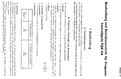 Frequenzkontrollgerät PQK 4a Anf.Z. Ln 28863-1; Militär verschiedene (ID = 1383996) Equipment