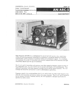 Aircraft Radio Equipment AN/ARC-5; MILITARY U.S. (ID = 2970884) Mil TRX