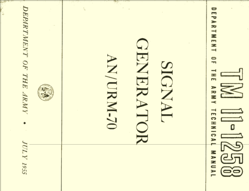 Signal Generator AN/URM-70; MILITARY U.S. (ID = 1816320) Equipment