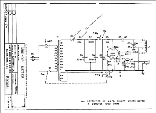James Millen Mfg 90651 Grid-Dip  Meter Instruction Manual 