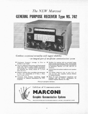 Marine Receiver NS702 2207 G; MIM, Marconi (ID = 2909489) Commercial Re