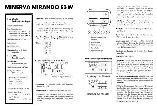 Mirando 53W; Minerva-Radio (ID = 2271052) Radio