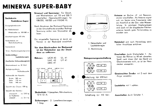 Super-Baby 533U; Minerva-Radio (ID = 1293605) Radio