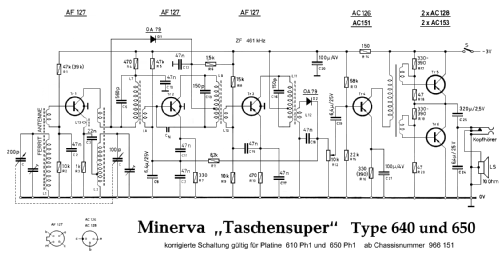 Taschensuper 650; Minerva-Radio (ID = 913045) Radio