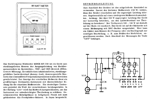 RF Watt Meter / RF Dummy Load HF-150; Minix, Hannover (ID = 2681629) Equipment