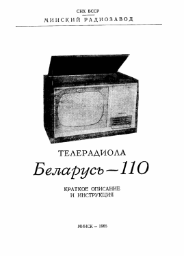 Belarus' - Беларусь 110; Minsk Radio Works; (ID = 3202592) TV Radio