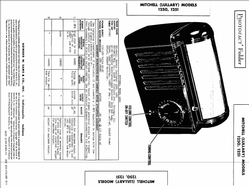 1251 'Lullaby' Bed Lamp Radio ; Mitchell Mfg. Co., (ID = 1447822) Radio