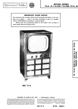 T17-B; Mitchell Mfg. Co., (ID = 3003631) Television