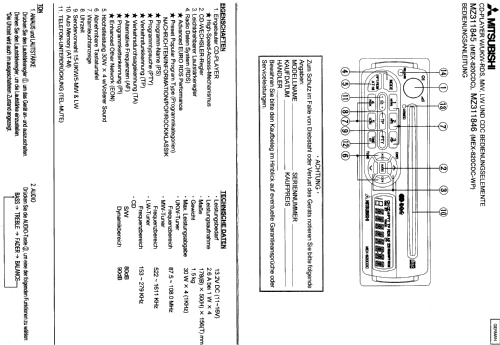 MEX-820CDC-WP MZ311846; Mitsubishi Electric (ID = 1713882) Autoradio