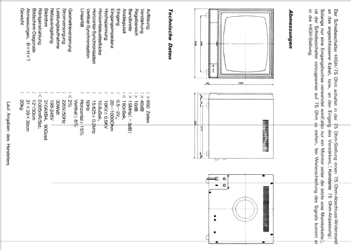 12' Monitor CDM-1200/SW Best.-Nr. 190030; Monacor, Bremen (ID = 1778654) Television