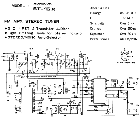 Stereo-Tuner ST-16X; Monacor, Bremen (ID = 1208400) Radio
