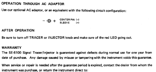 Tracer/Injector SE-6100; Monacor, Bremen (ID = 1207733) Ausrüstung