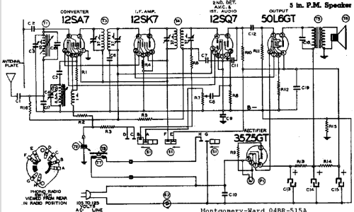 04BR-515A Order= P462 B 515 ; Montgomery Ward & Co (ID = 529041) Radio