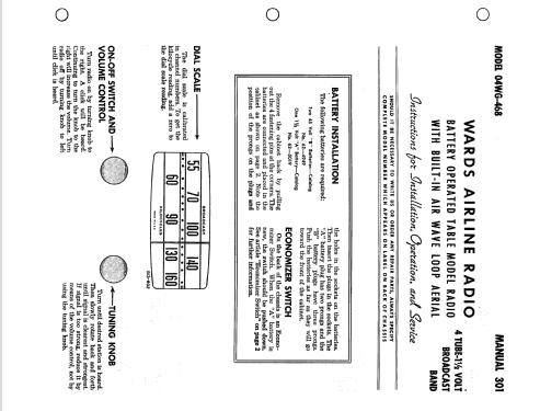 Airline 04WG-468 Order= P362 B 1468 ; Montgomery Ward & Co (ID = 1622642) Radio