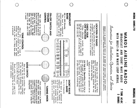 04WG-731 Order= P462 C 731 ; Montgomery Ward & Co (ID = 1630274) Radio