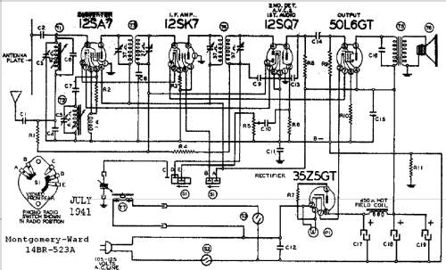 Airline 14BR-523A Order= P462 A 523 ; Montgomery Ward & Co (ID = 534583) Radio