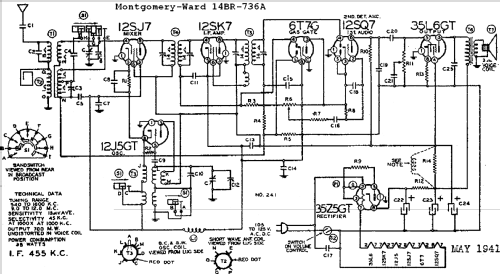 Airline 14BR-736A Order= P462 A 736 ; Montgomery Ward & Co (ID = 534450) Radio