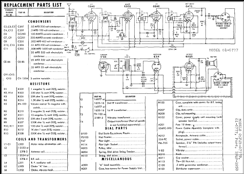 61-6777 Ford 1949-1950; Montgomery Ward & Co (ID = 249531) Car Radio