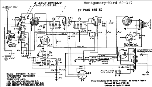 Airline 62-317 Ch= Belmont 787 Series A; Montgomery Ward & Co (ID = 563878) Radio