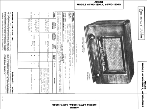 Airline 64WG-1804B Order= 62 A 1804M ; Montgomery Ward & Co (ID = 385128) Radio