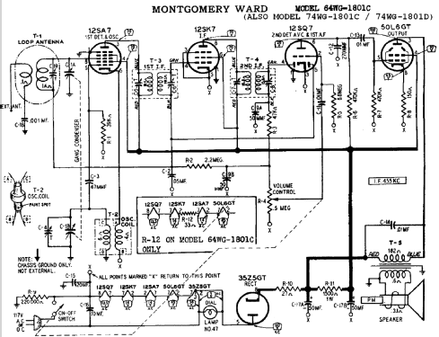 74WG-1801C ; Montgomery Ward & Co (ID = 636523) Radio