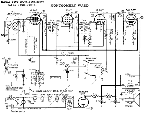 74WG-2007B ; Montgomery Ward & Co (ID = 638296) Radio